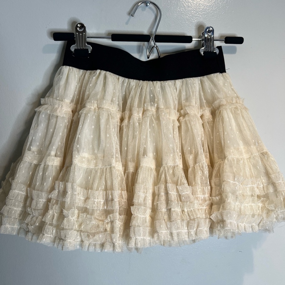 Rachael & Chloe Vintage Tulle Tutu Dotted Mesh Flounce Tiered Mini Skirt S